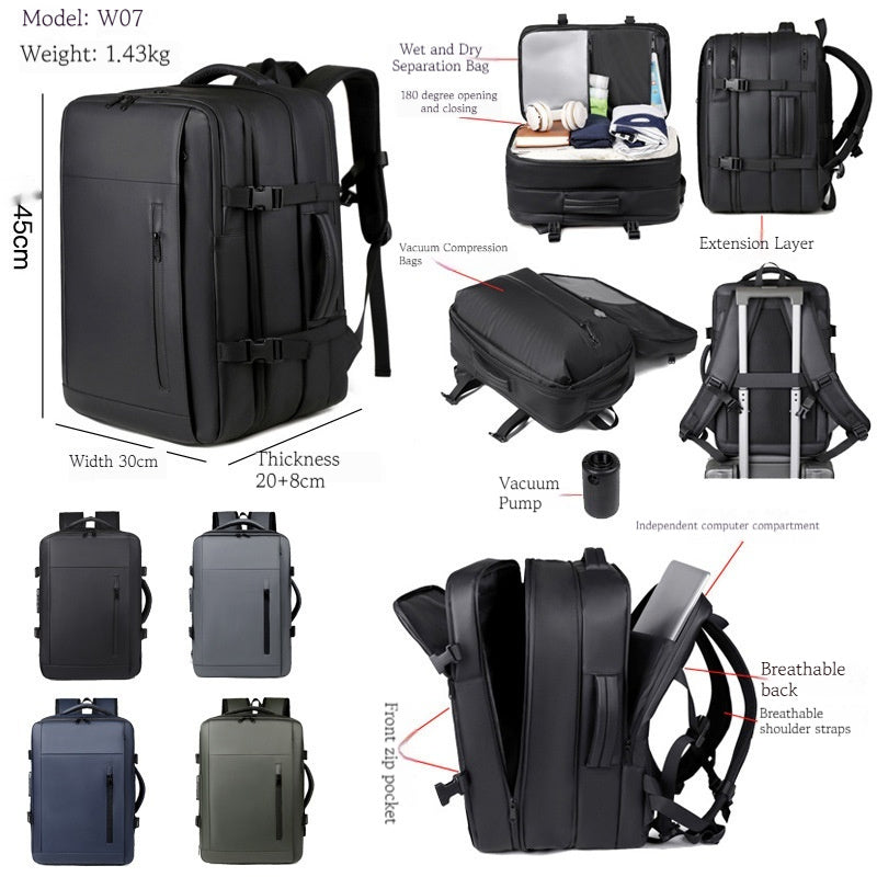 Ultimate Large-Capacity Backpack for Work and Travel (With Pump)